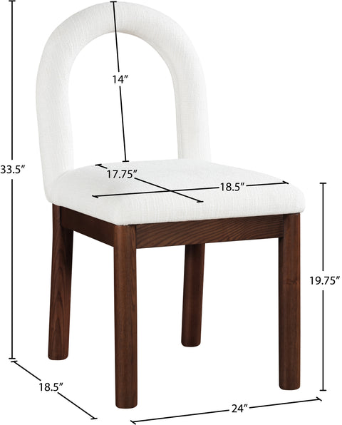 Greer Cream Linen Textured Fabric Upholstered Dining Chair , 1 Piece (Style 3)