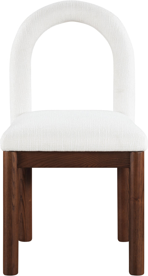 Greer Cream Linen Textured Fabric Upholstered Dining Chair , 1 Piece (Style 3)