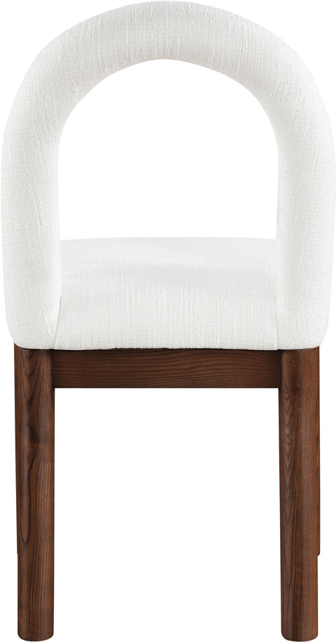 Greer Cream Linen Textured Fabric Upholstered Dining Chair , 1 Piece (Style 3)