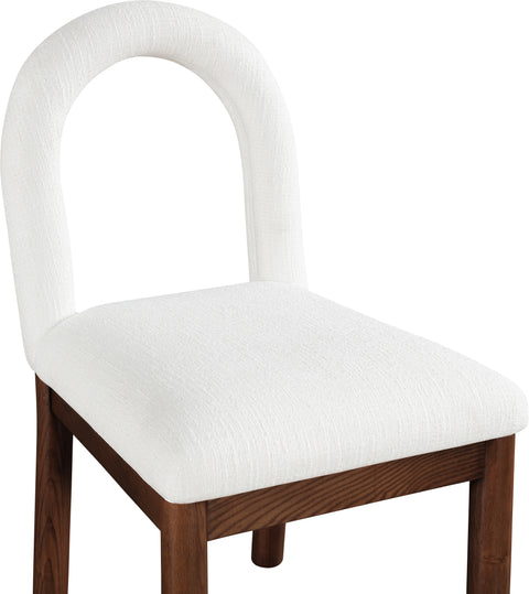 Greer Cream Linen Textured Fabric Upholstered Dining Chair , 1 Piece (Style 3)