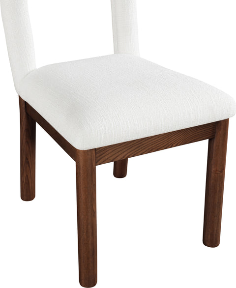Greer Cream Linen Textured Fabric Upholstered Dining Chair , 1 Piece (Style 3)