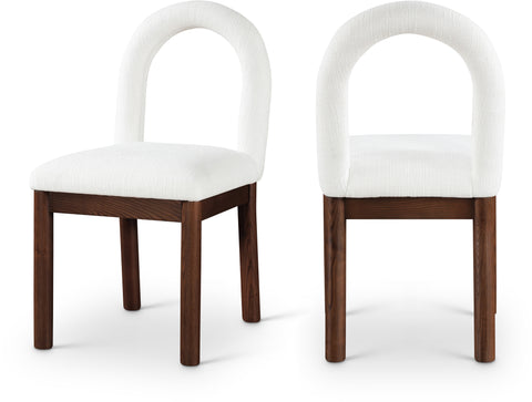 Greer Cream Linen Textured Fabric Upholstered Dining Chair , 1 Piece (Style 3)