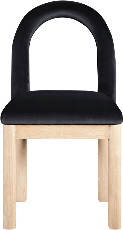 Greer Black Velvet Upholstered Dining Chair , 1 Piece (Style 1)