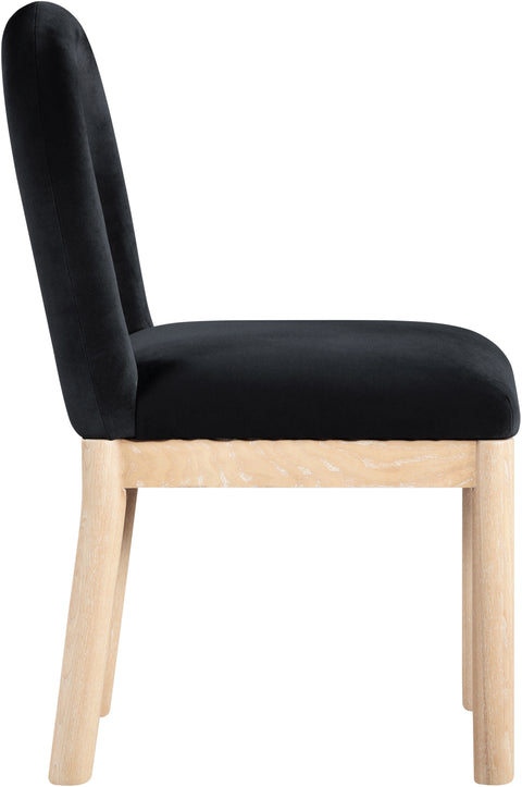 Greer Black Velvet Upholstered Dining Chair , 1 Piece (Style 1)