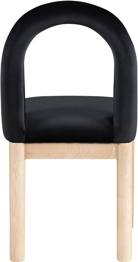 Greer Black Velvet Upholstered Dining Chair , 1 Piece (Style 1)
