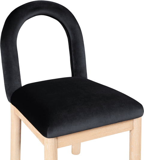 Greer Black Velvet Upholstered Dining Chair , 1 Piece (Style 1)