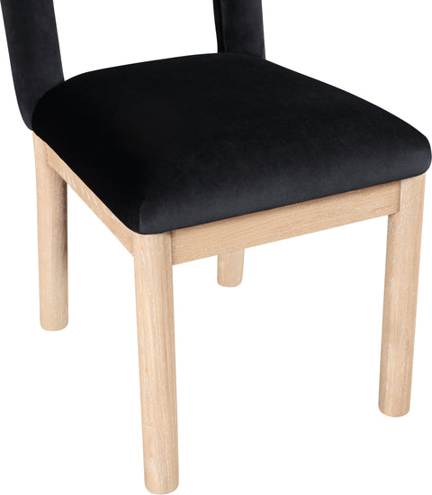 Greer Black Velvet Upholstered Dining Chair , 1 Piece (Style 1)