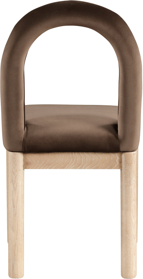 Greer Brown Velvet Upholstered Dining Chair, 1 Piece