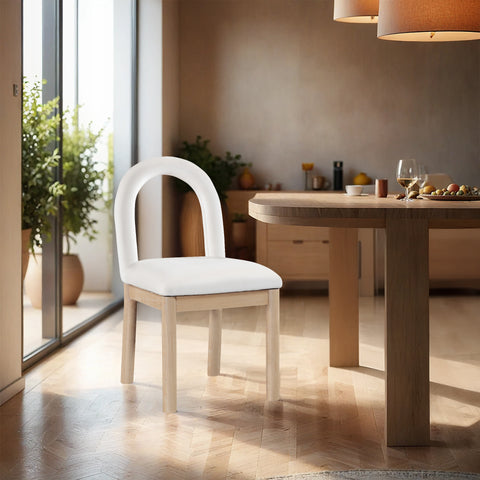 Greer Cream Velvet Upholstered Dining Chair , 1 Piece (Style 1)