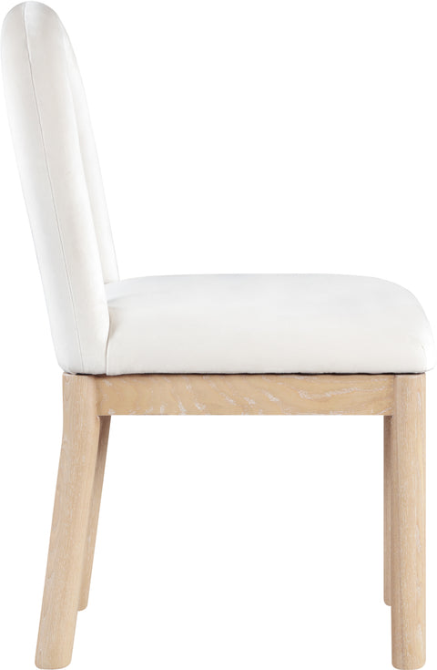 Greer Cream Velvet Upholstered Dining Chair , 1 Piece (Style 1)