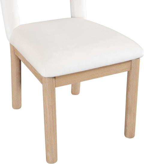 Greer Cream Velvet Upholstered Dining Chair , 1 Piece (Style 1)