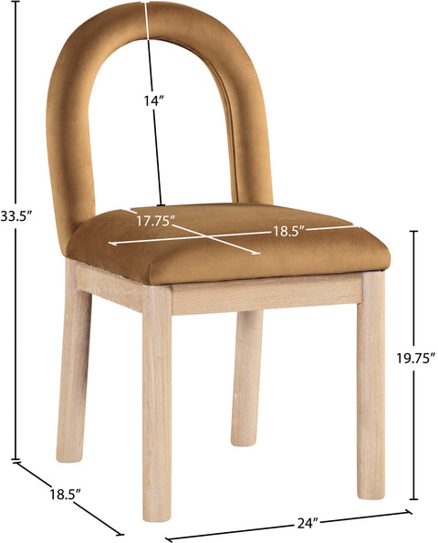 Greer Saddle Velvet Upholstered Dining Chair , 1 Piece (Style 1)