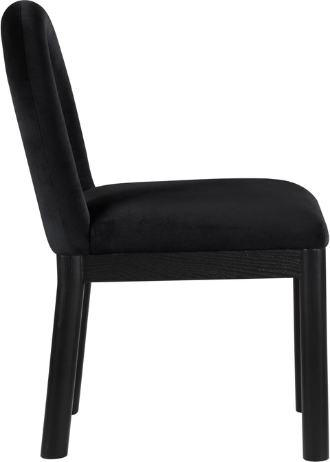 Greer Black Velvet Upholstered Dining Chair , 1 Piece (Style 2)