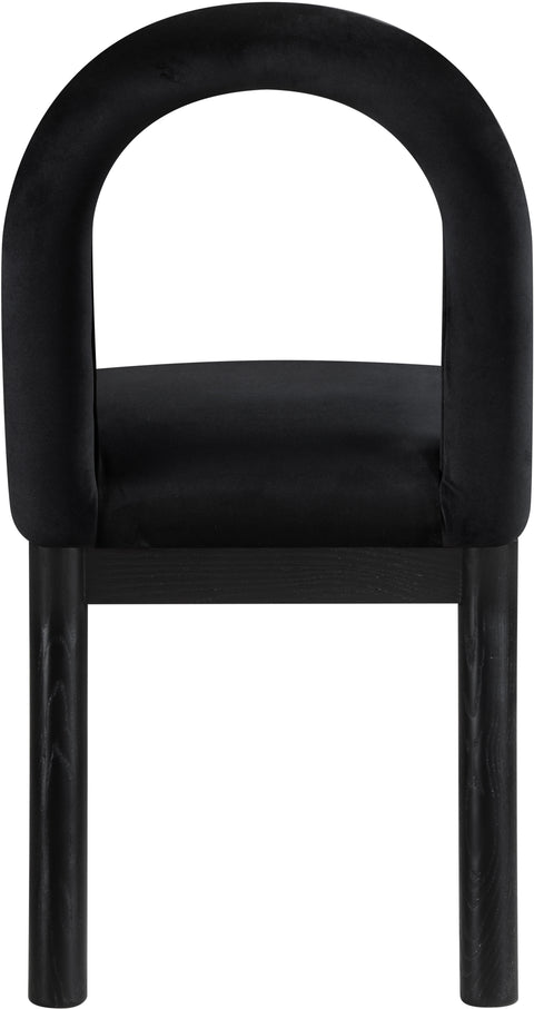 Greer Black Velvet Upholstered Dining Chair , 1 Piece (Style 2)