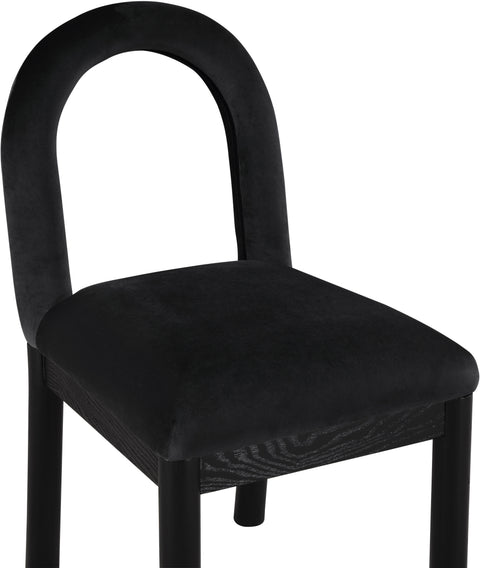 Greer Black Velvet Upholstered Dining Chair , 1 Piece (Style 2)