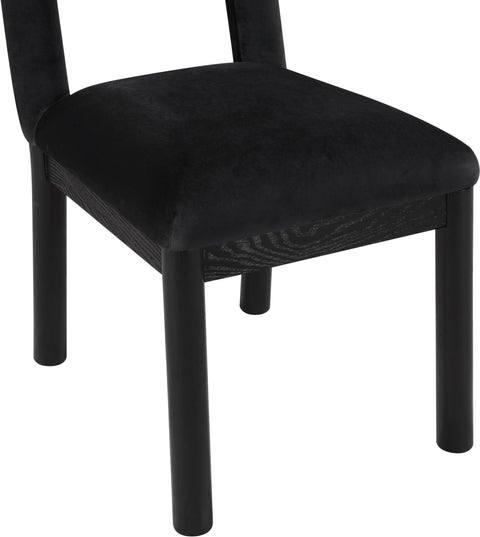 Greer Black Velvet Upholstered Dining Chair , 1 Piece (Style 2)
