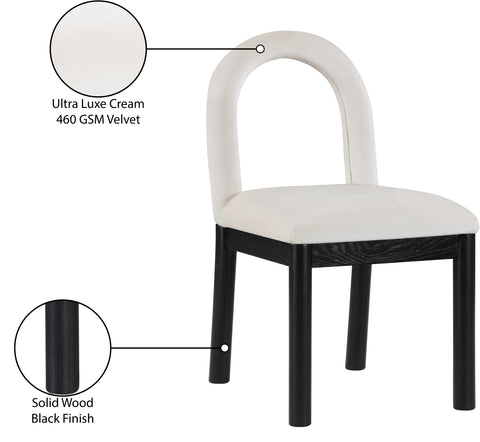 Noelle Velvet Upholstered Dining Chair, 1 Piece (Configuration 2)
