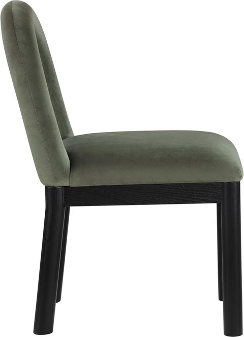 Greer Green Velvet Upholstered Dining Chair , 1 Piece (Style 1)