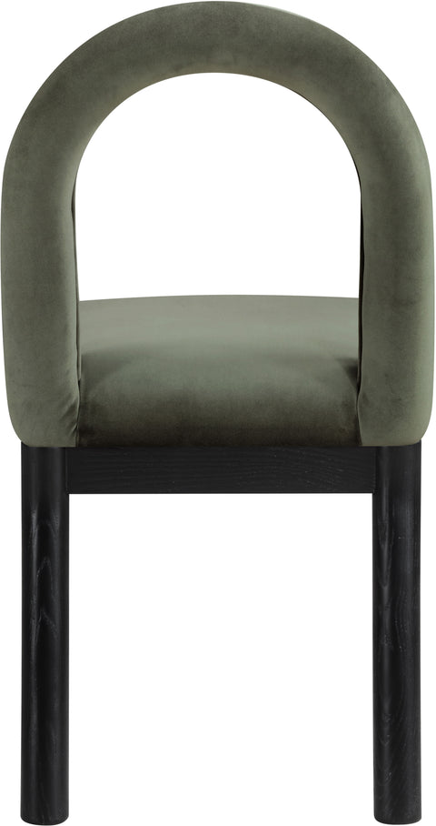 Greer Green Velvet Upholstered Dining Chair , 1 Piece (Style 1)