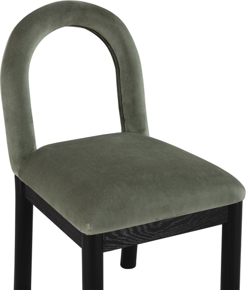 Greer Green Velvet Upholstered Dining Chair , 1 Piece (Style 1)
