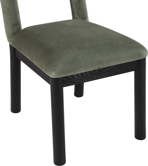 Greer Green Velvet Upholstered Dining Chair , 1 Piece (Style 1)