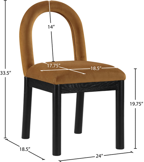 Greer Saddle Velvet Upholstered Dining Chair , 1 Piece (Style 2)