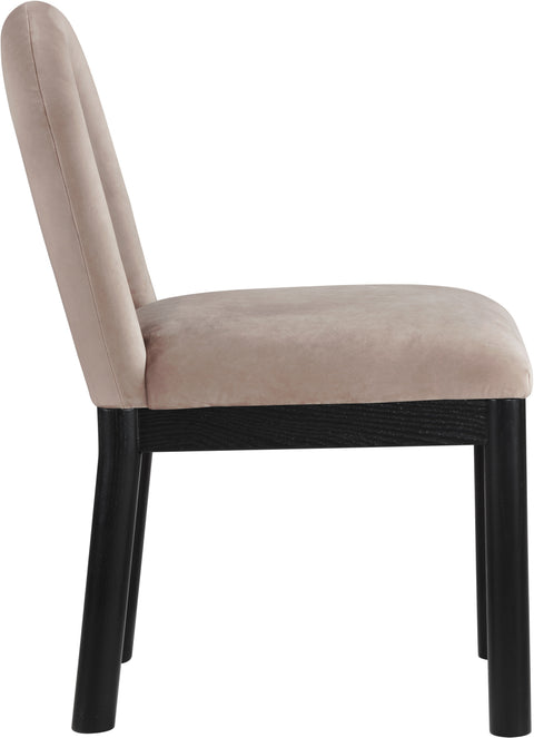 Greer Taupe Velvet Upholstered Dining Chair , 1 Piece (Style 1)