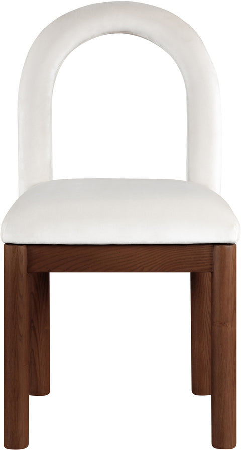 Greer Cream Velvet Upholstered Dining Chair , 1 Piece (Style 3)