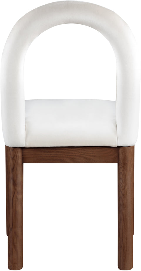 Greer Cream Velvet Upholstered Dining Chair , 1 Piece (Style 3)