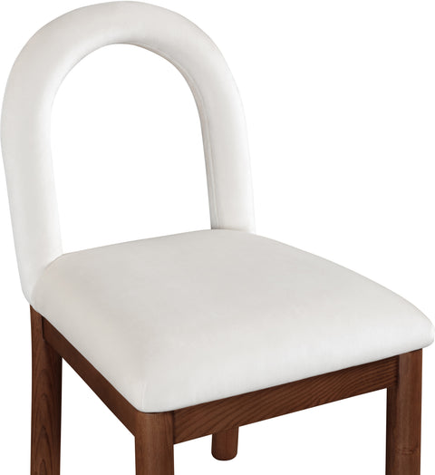 Greer Cream Velvet Upholstered Dining Chair , 1 Piece (Style 3)
