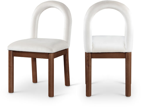 Greer Cream Velvet Upholstered Dining Chair , 1 Piece (Style 3)