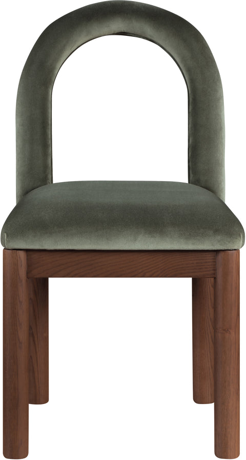 Greer Green Velvet Upholstered Dining Chair , 1 Piece (Style 2)