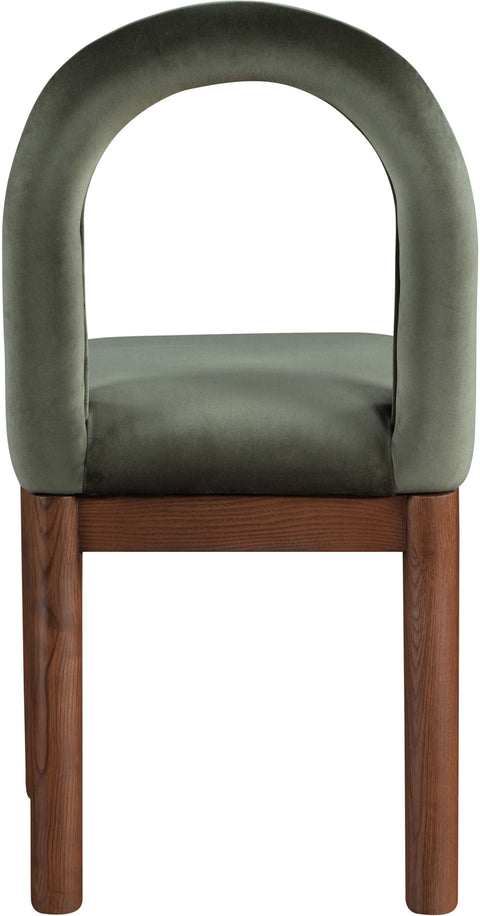 Greer Green Velvet Upholstered Dining Chair , 1 Piece (Style 2)