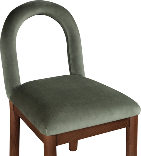 Greer Green Velvet Upholstered Dining Chair , 1 Piece (Style 2)