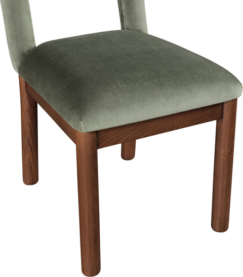 Greer Green Velvet Upholstered Dining Chair , 1 Piece (Style 2)