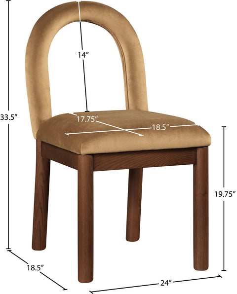 Greer Saddle Velvet Upholstered Dining Chair , 1 Piece (Style 3)