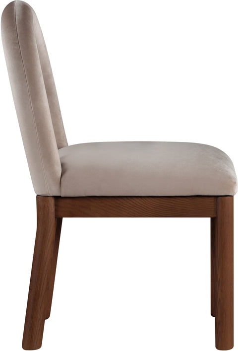 Greer Taupe Velvet Upholstered Dining Chair , 1 Piece (Style 2)