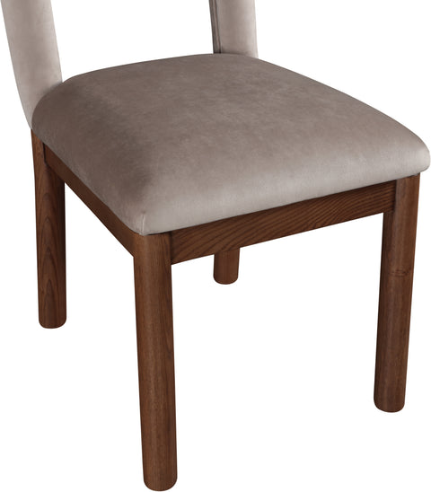 Greer Taupe Velvet Upholstered Dining Chair , 1 Piece (Style 2)