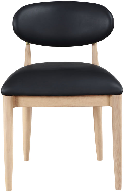Harlow Black Vegan Leather Upholstered Dining Side Chair , 2-Piece (Style 1)
