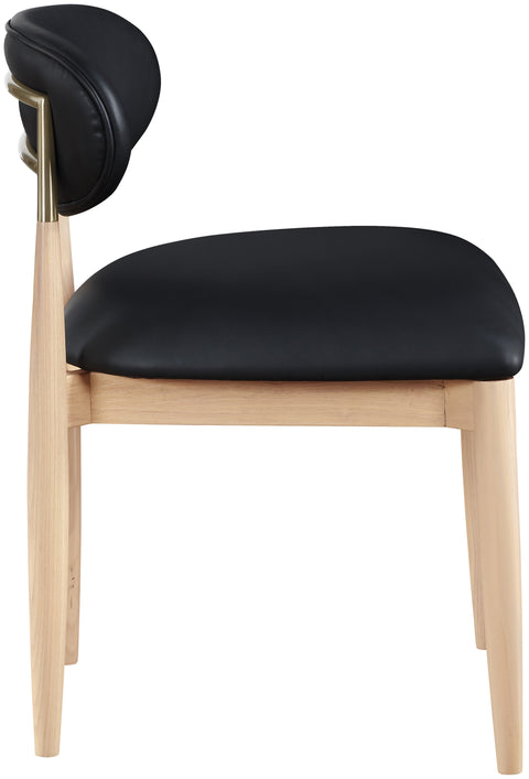 Harlow Black Vegan Leather Upholstered Dining Side Chair , 2-Piece (Style 1)