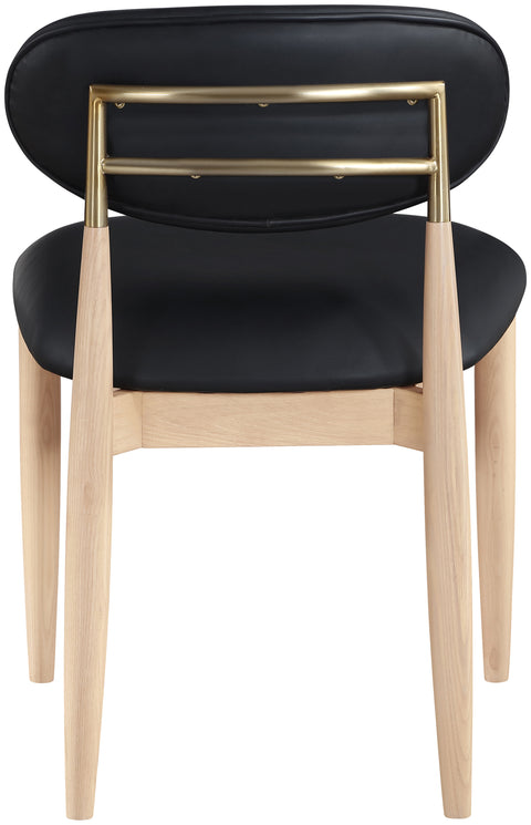 Harlow Black Vegan Leather Upholstered Dining Side Chair , 2-Piece (Style 1)
