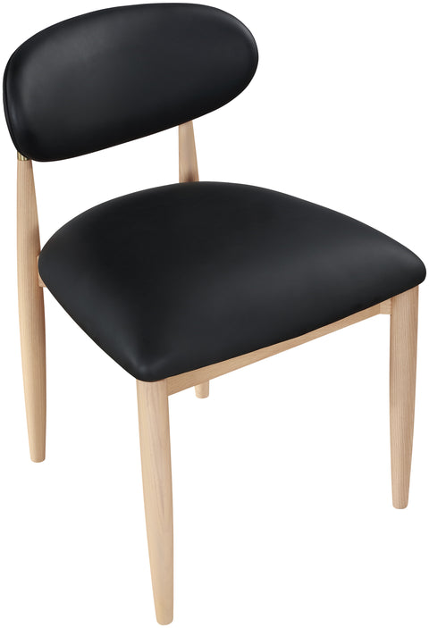 Harlow Black Vegan Leather Upholstered Dining Side Chair , 2-Piece (Style 1)