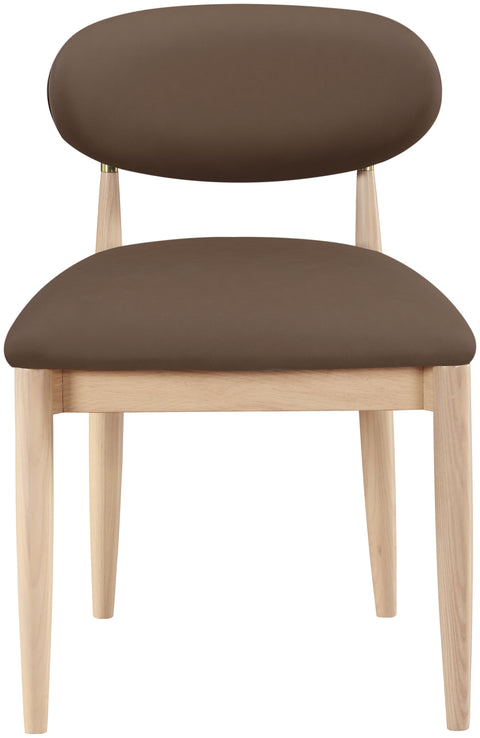 Harlow Brown Vegan Leather Upholstered Dining Side Chair, 2-Piece