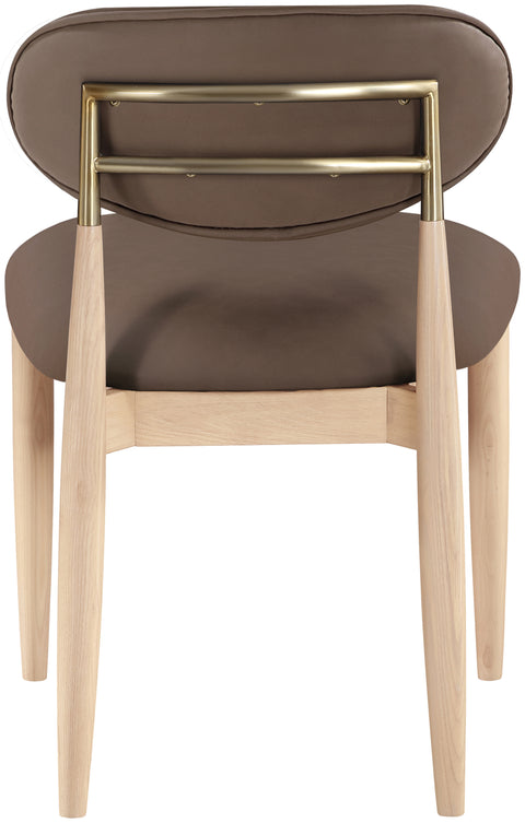 Harlow Brown Vegan Leather Upholstered Dining Side Chair, 2-Piece