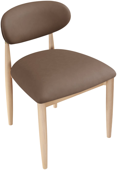 Harlow Brown Vegan Leather Upholstered Dining Side Chair, 2-Piece