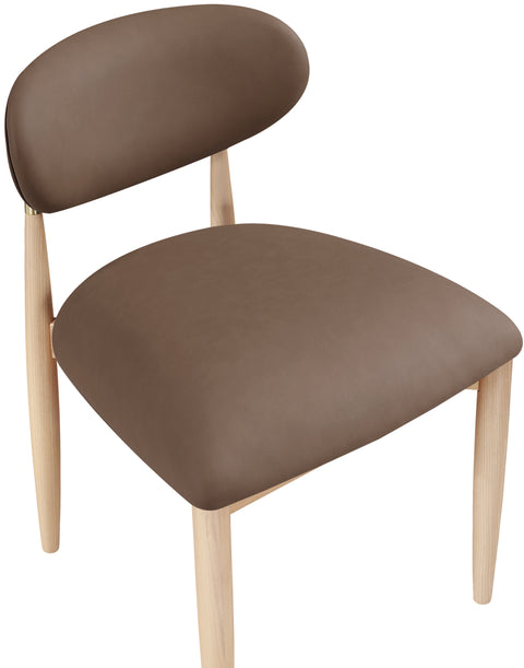 Harlow Brown Vegan Leather Upholstered Dining Side Chair, 2-Piece