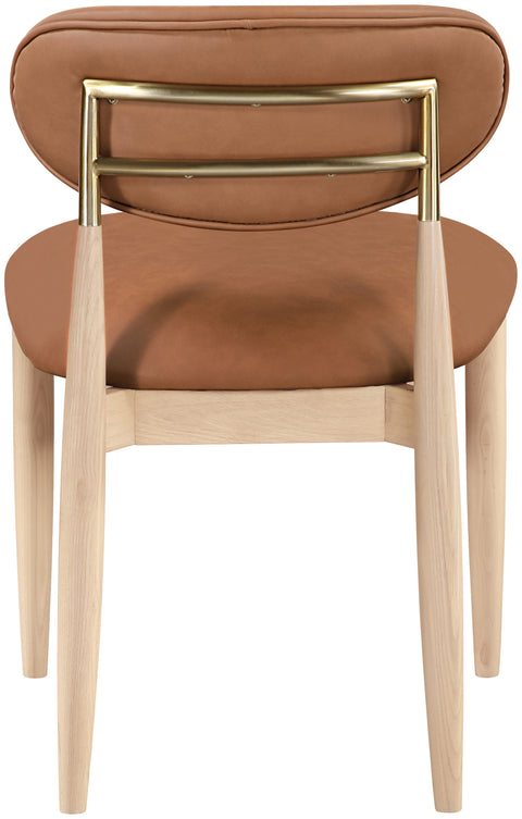 Harlow Cognac Vegan Leather Upholstered Dining Side Chair , 2-Piece (Style 1)