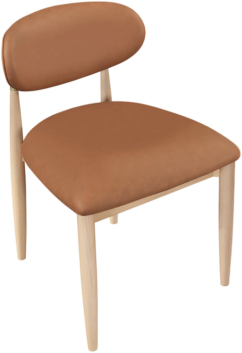 Harlow Cognac Vegan Leather Upholstered Dining Side Chair , 2-Piece (Style 1)