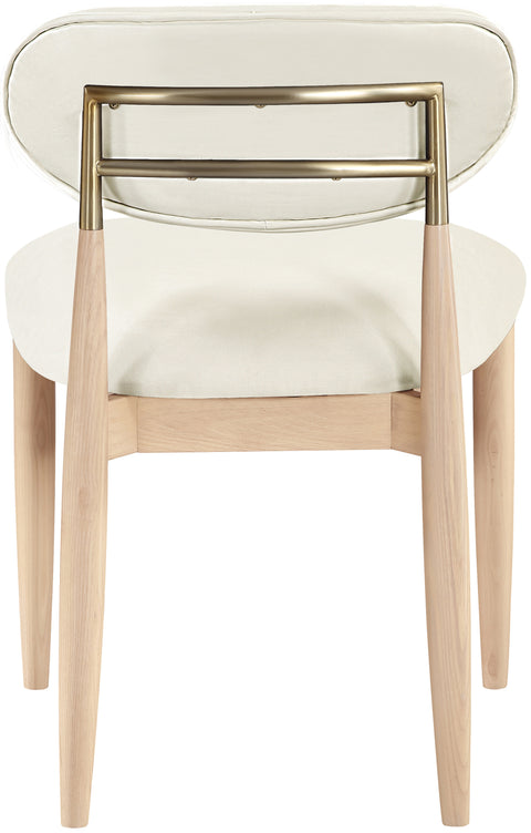 Harlow Cream Vegan Leather Upholstered Dining Side Chair , 2-Piece (Style 1)