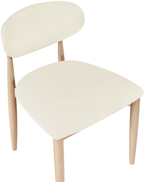 Harlow Cream Vegan Leather Upholstered Dining Side Chair , 2-Piece (Style 1)